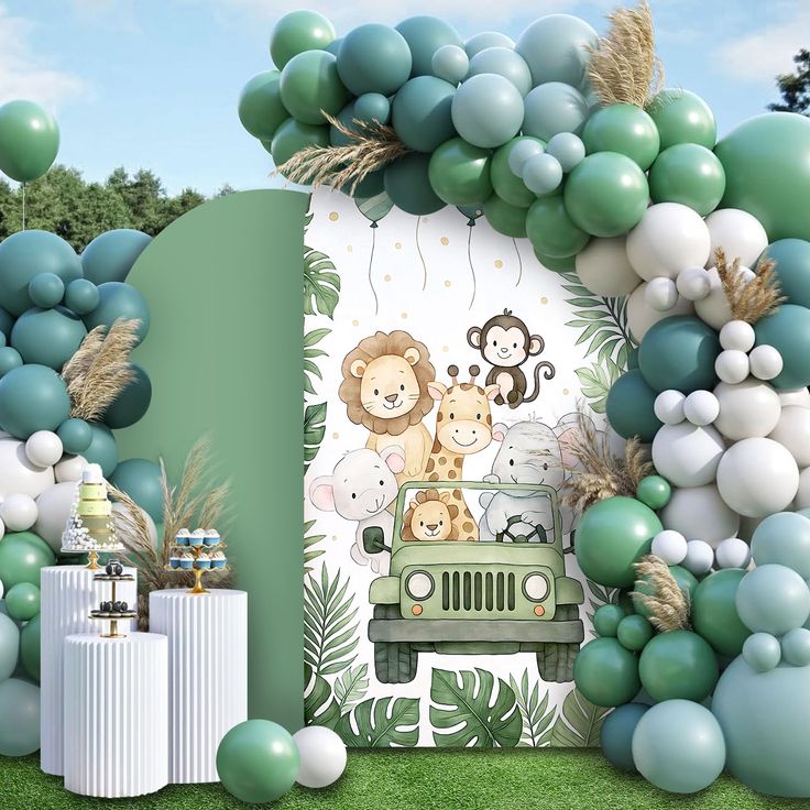 1pc-6_56ft-Kids-boys-birthday-party-arch-background-covering-jungle-wildlife-park-lion-arch-bracket
